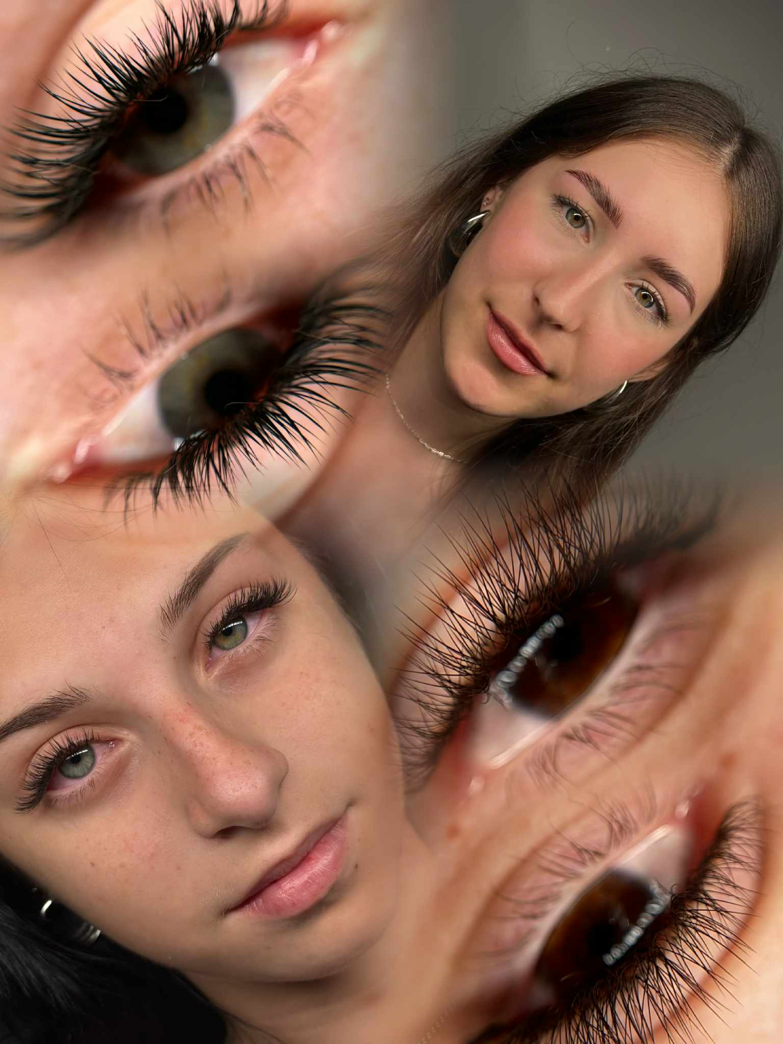 Kolaż realizacji brwi i rzęs